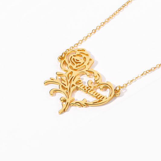 Aurellia Custom Rose Heart Necklace