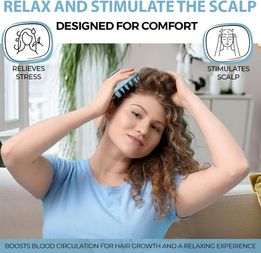 Scalp Shampoo Brush - Silicon Scalp Scrubber And Exfoliator