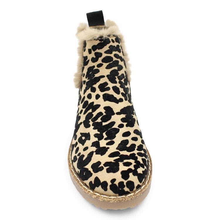 Leisure Warm Leopard Print Suede Boots
