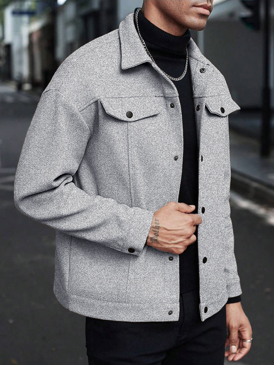 Lapel Woolen Casual Jacket