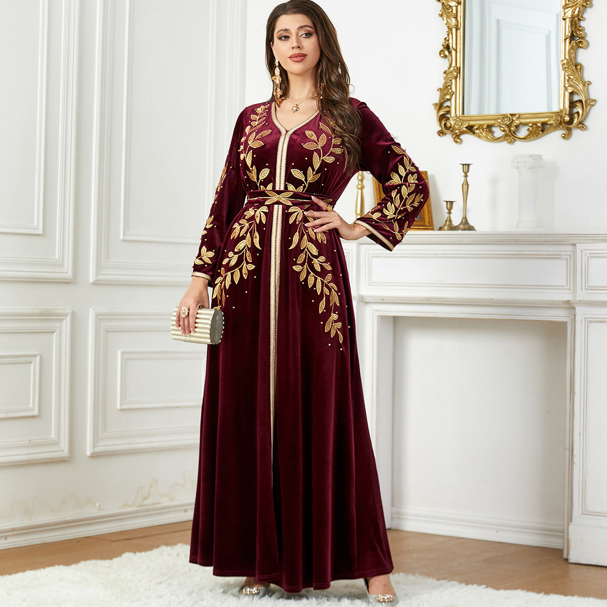 Velin Long Velvet Dress