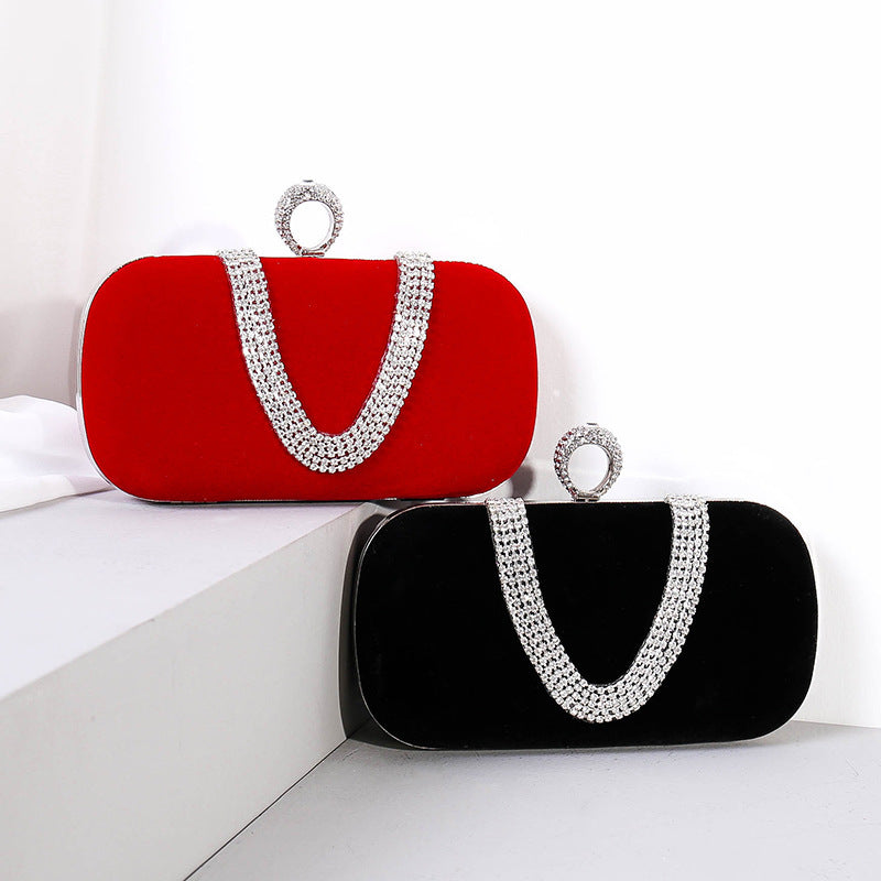 Diamond Velvet Evening Bag