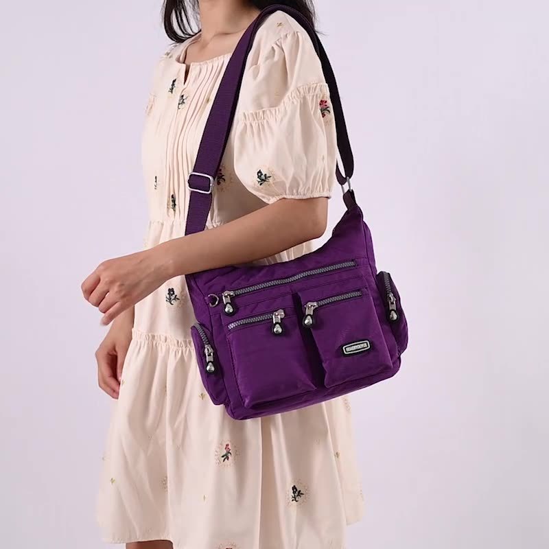 Multiple Pockets Waterproof Crossbody HandBag