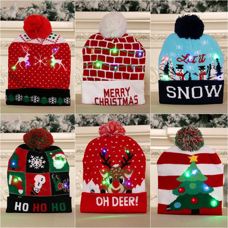 LED Light Christmas Knitted Beanie