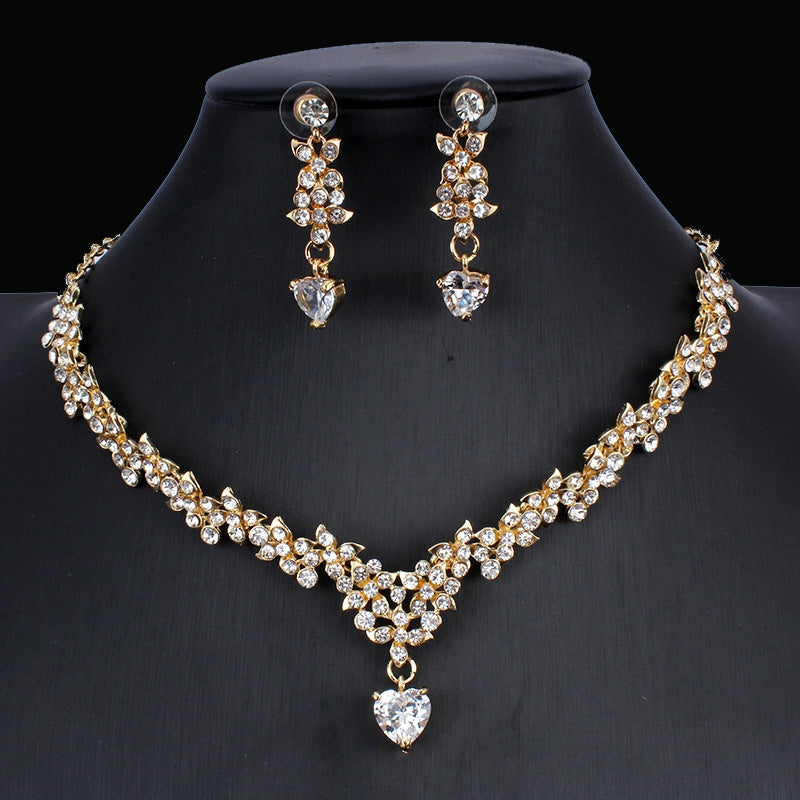 Luminara Radiance Bridal Set – Golden Zircon Necklace & Earrings