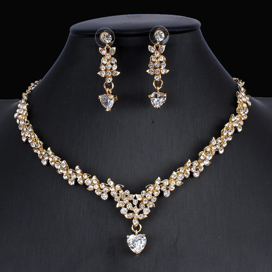 Luminara Radiance Bridal Set – Golden Zircon Necklace & Earrings