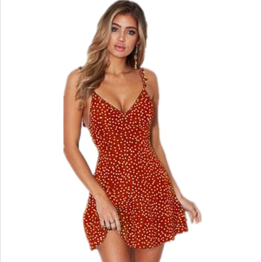 Polka-dot Strappy Summer Sundress