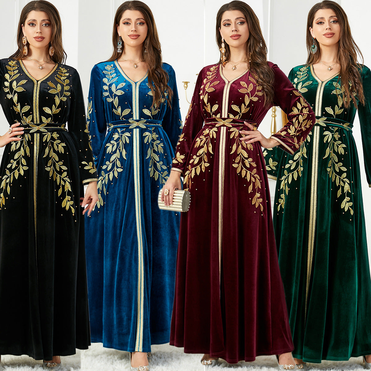 Velin Long Velvet Dress