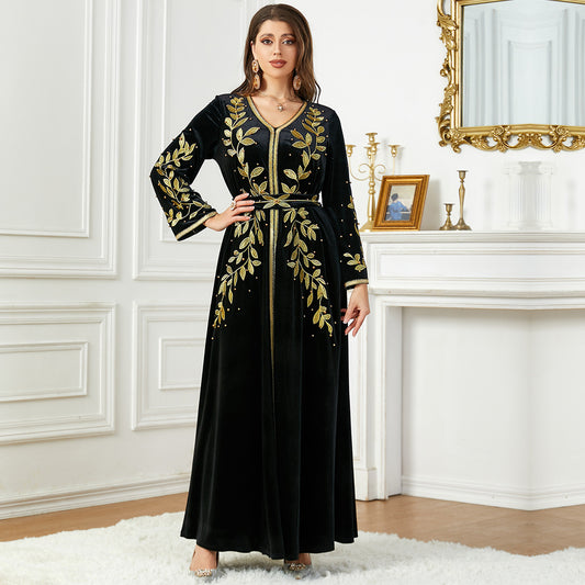 Velin Long Velvet Dress