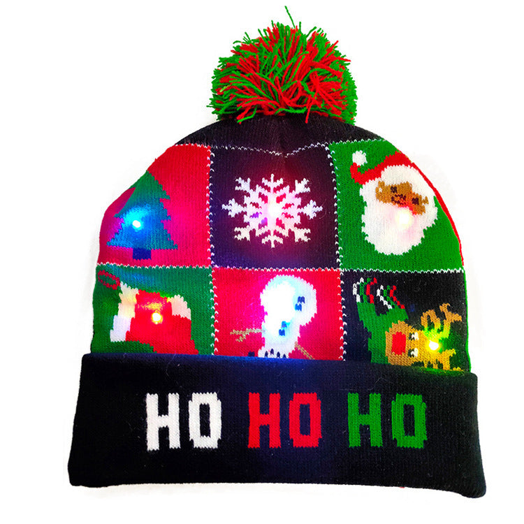 LED Light Christmas Knitted Beanie