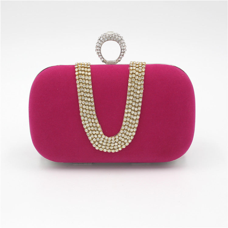 Diamond Velvet Evening Bag