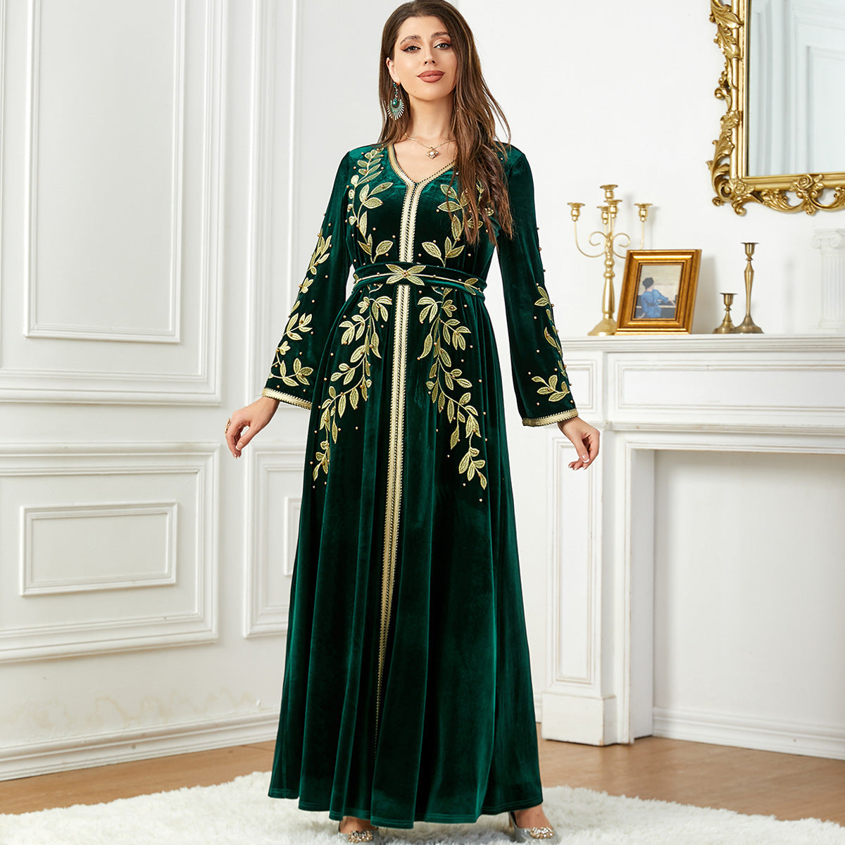 Velin Long Velvet Dress