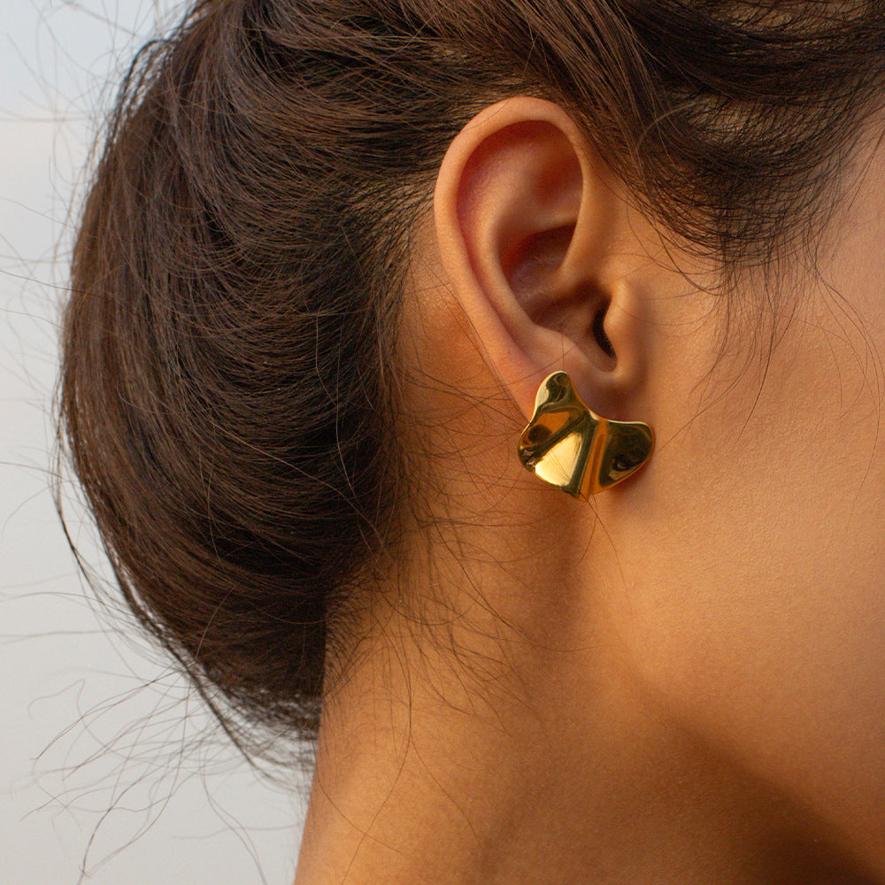 Viora Titanium Gold Earrings