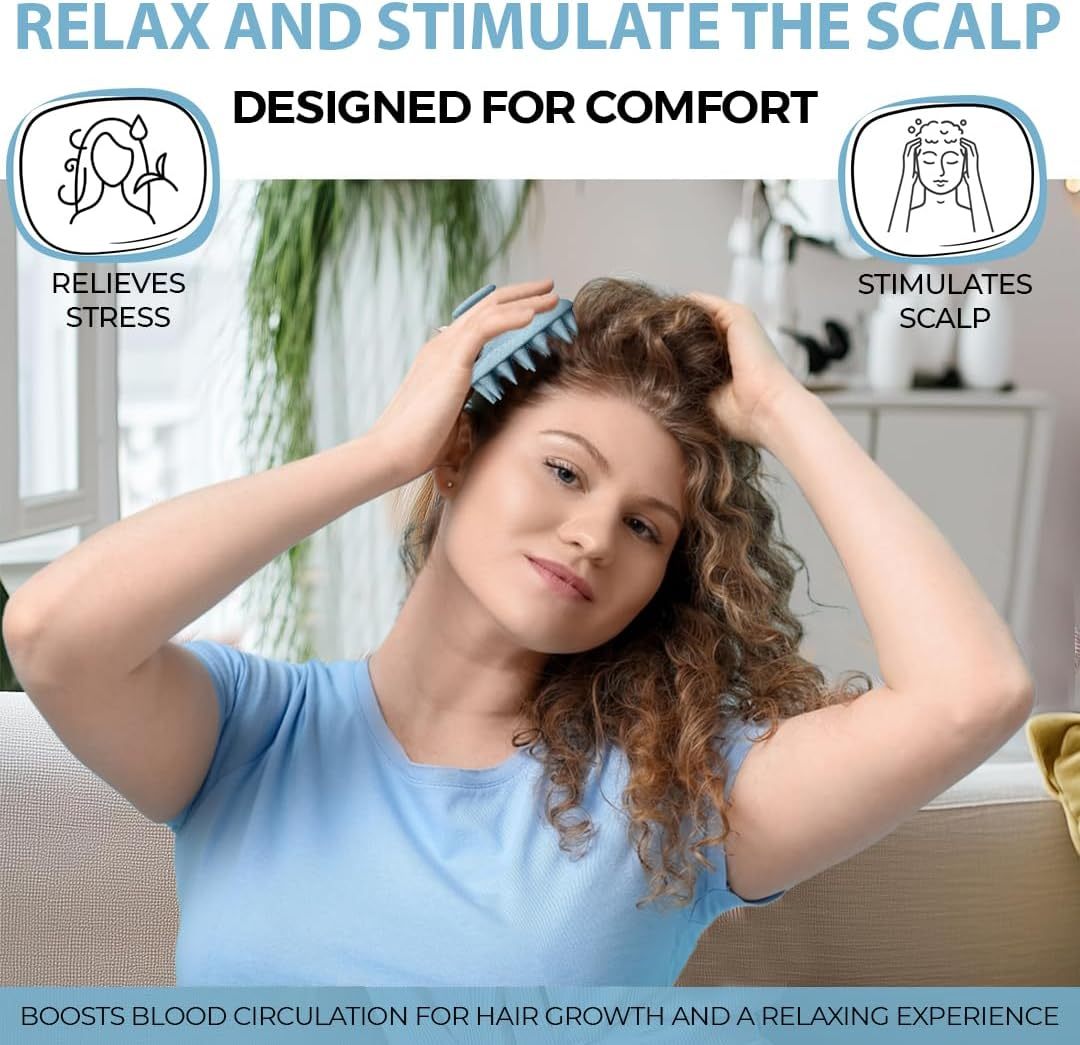 Scalp Shampoo Brush - Silicon Scalp Scrubber And Exfoliator