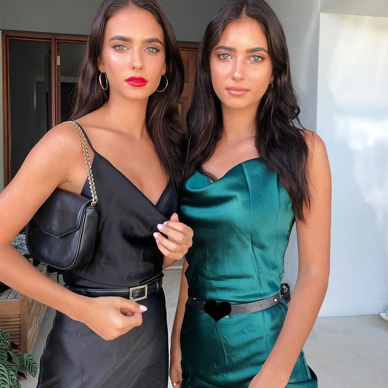 Satin Silk Ladies Mini Dress