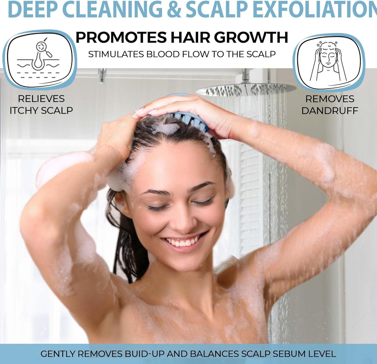 Scalp Shampoo Brush - Silicon Scalp Scrubber And Exfoliator