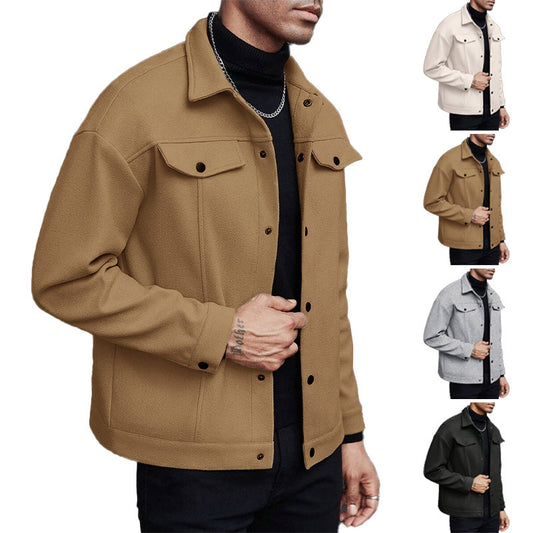 Lapel Woolen Casual Jacket