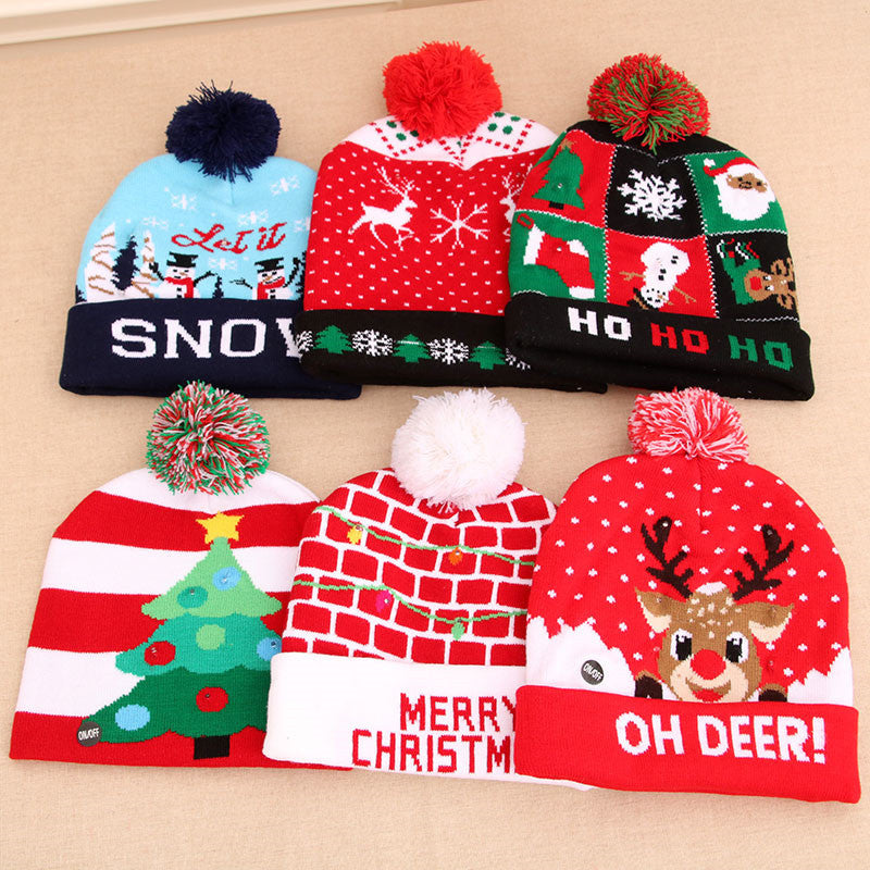 LED Light Christmas Knitted Beanie