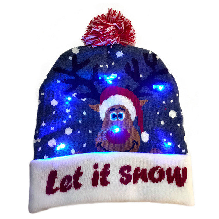 LED Light Christmas Knitted Beanie