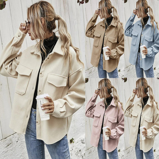 Winter Coat Lapel Woolen Jacket