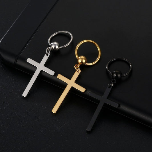 Titanium Steel Cross Nose Ring