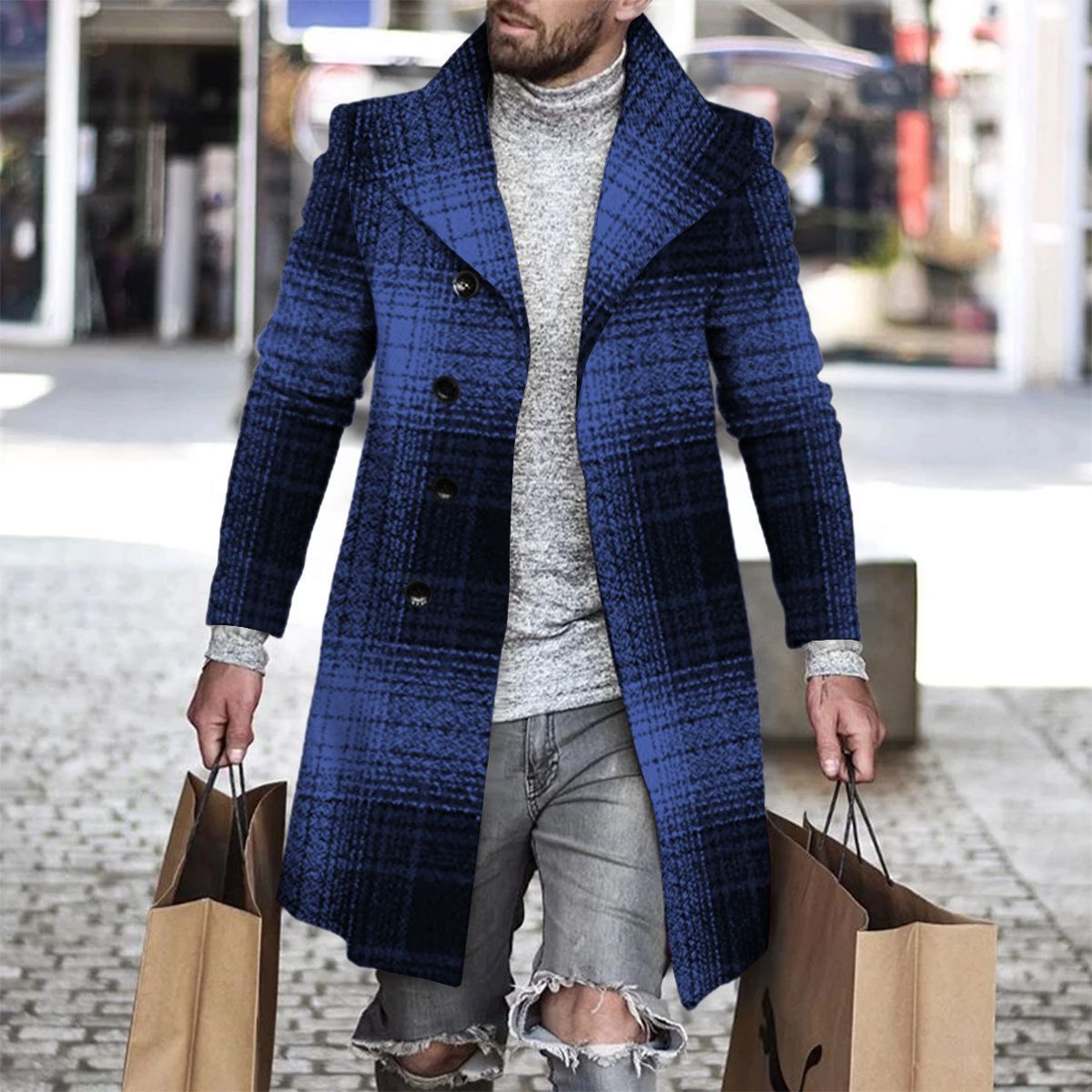 Mens Woolen Lapel Jacket