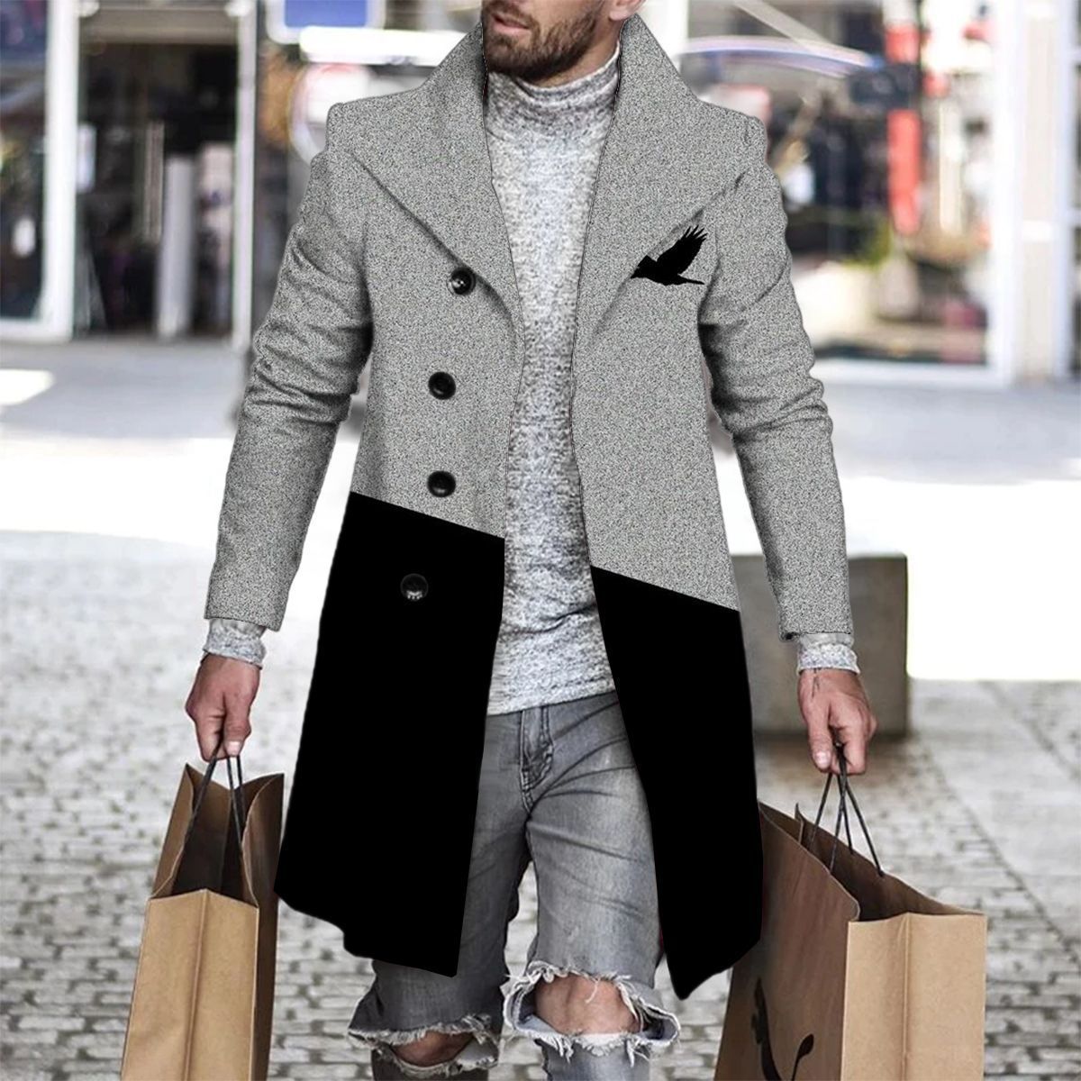Mens Woolen Lapel Jacket