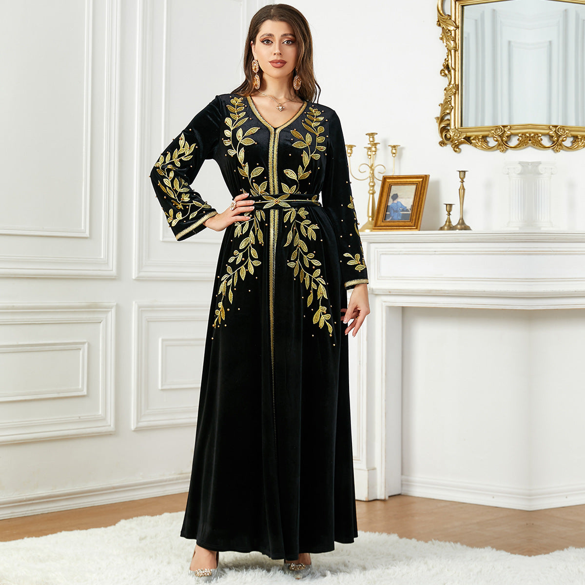 Velin Long Velvet Dress