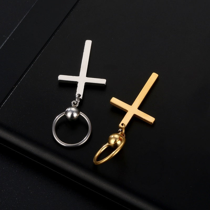 Titanium Steel Cross Nose Ring