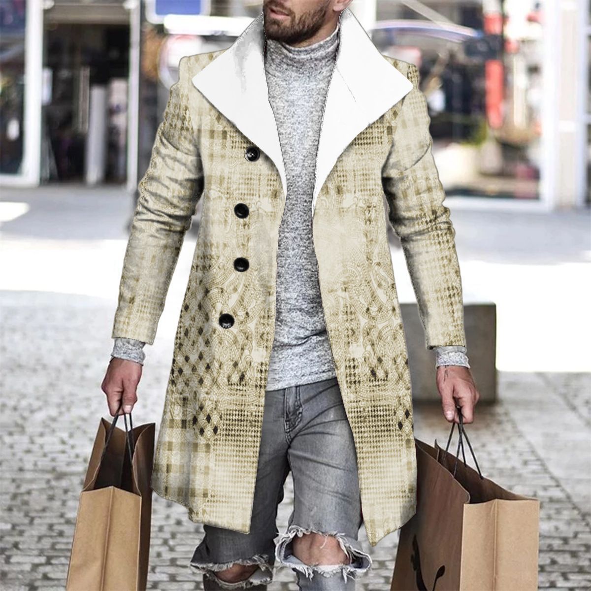 Mens Woolen Lapel Jacket