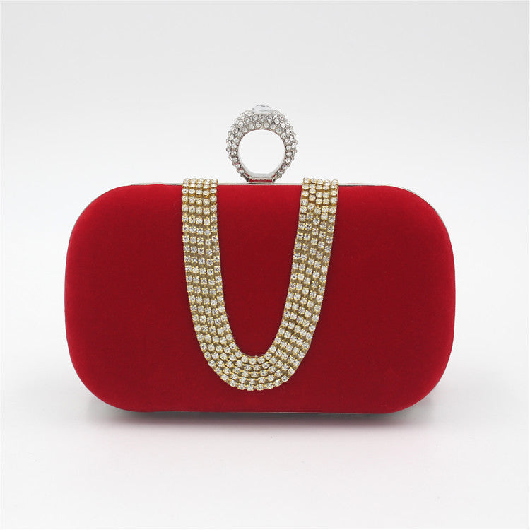 Diamond Velvet Evening Bag