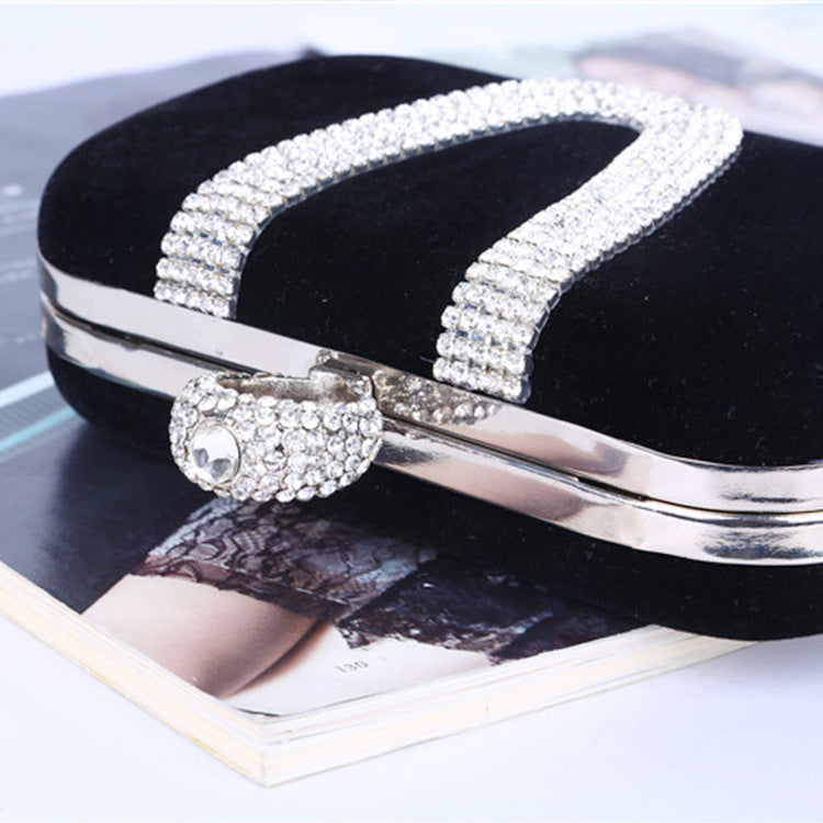 Diamond Velvet Evening Bag