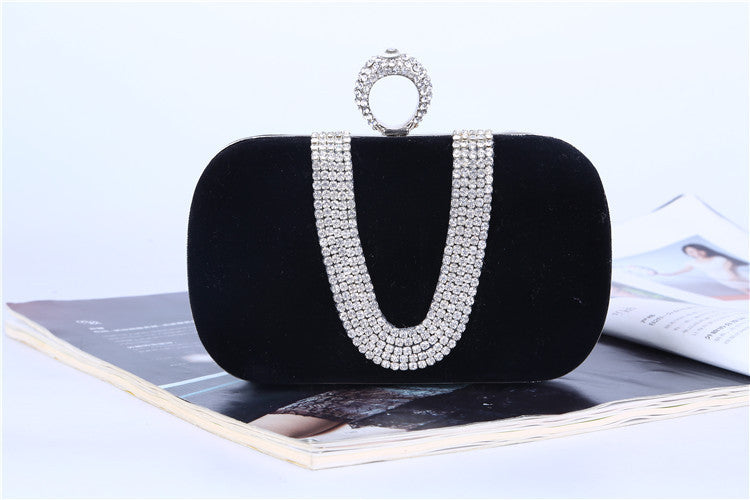 Diamond Velvet Evening Bag
