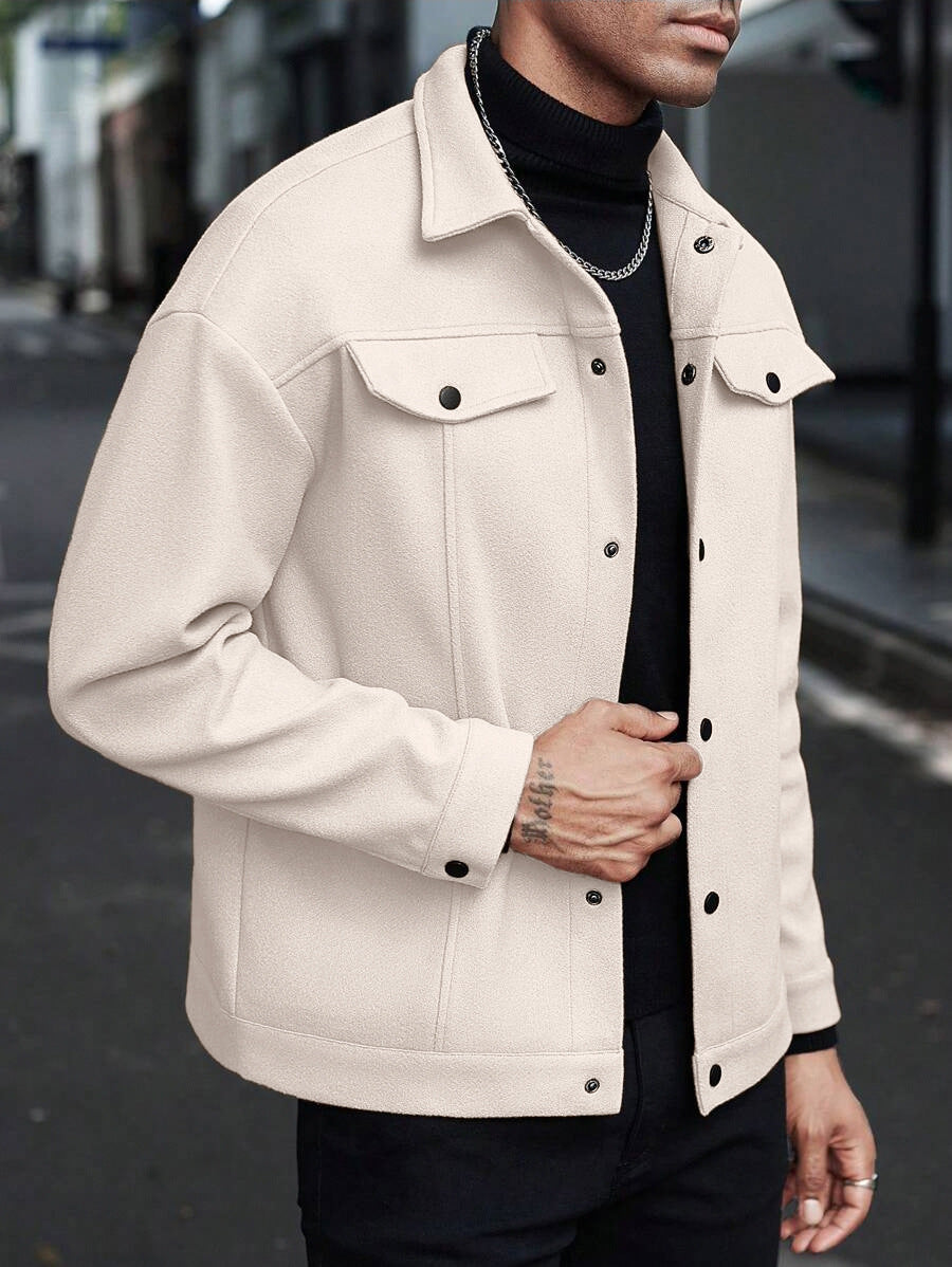 Lapel Woolen Casual Jacket