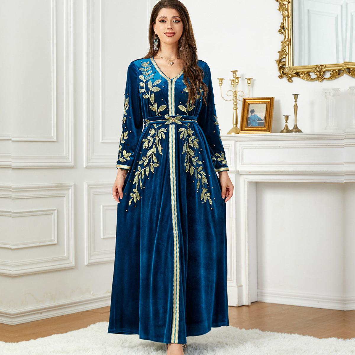 Velin Long Velvet Dress