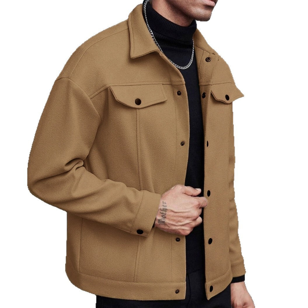 Lapel Woolen Casual Jacket
