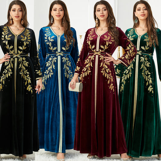 Velin Long Velvet Dress