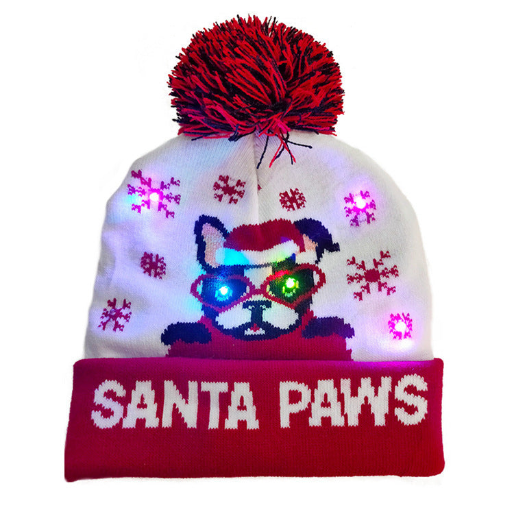 LED Light Christmas Knitted Beanie