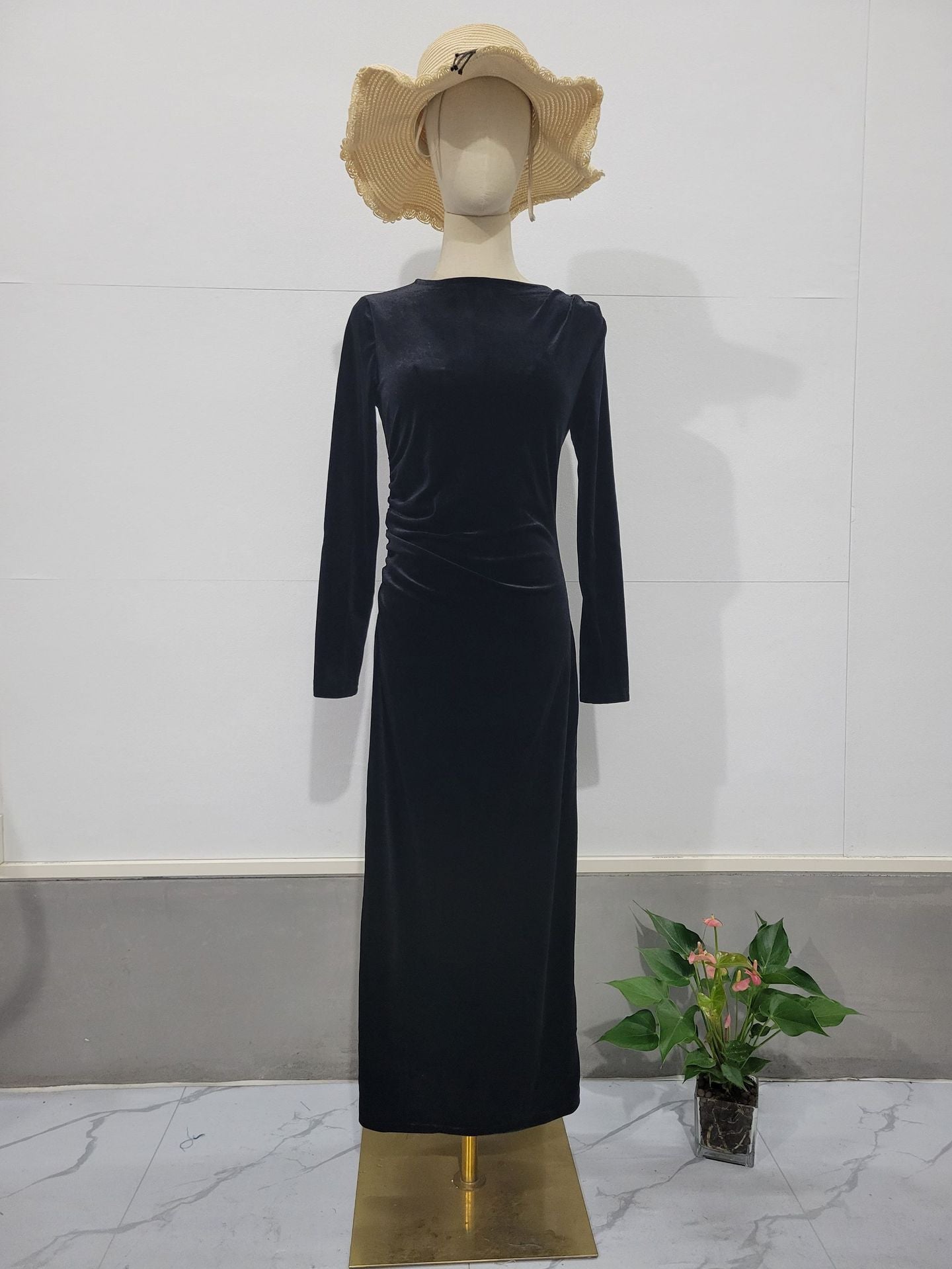 Velvet Slim Fit Dress